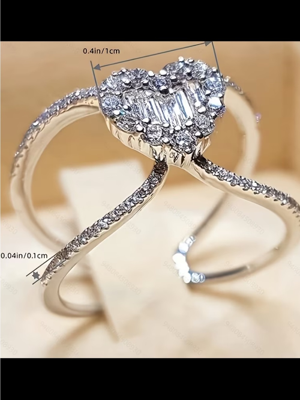 Affordable Fashion Finds Silver Heart CZ Open Ring